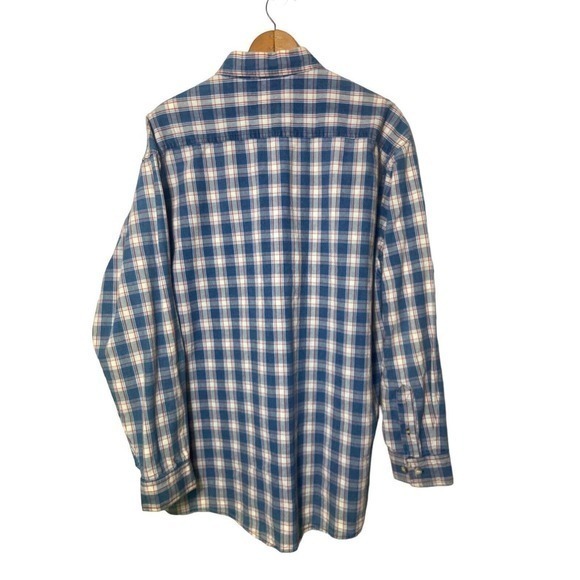 Maxx FM Vintage Men's Long Sleeve Button Down Blue & Red Plaid Shirt Size Large - Picture 2 of 8